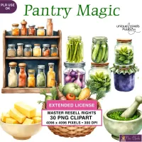 Kitchen Pantry Food Clipart PNG - Extended License – Image 1