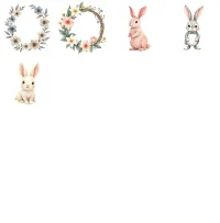 Pastel Easter Bunny Clipart PNG - Extended License – Image 6