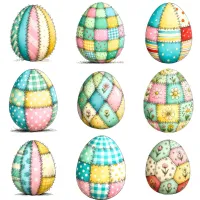 Patchwork Easter Egg Clipart PNG - Extended License – Image 3