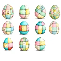 Patchwork Easter Egg Clipart PNG - Extended License – Image 4