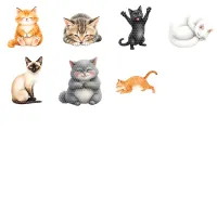 Cute Yoga Cats Clipart PNG - Personal Use License – Image 3