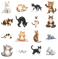 Cute Yoga Cats Clipart PNG - Personal Use License – Image 2