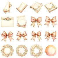 Peach Roses Tea Clipart PNG - Extended License – Image 3
