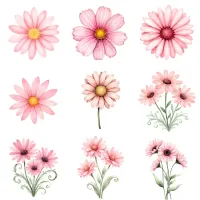 Floral Hearts Clipart PNG - Extended License – Image 2