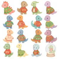 Christmas Dinosaur Clipart PNG - Extended License – Image 2