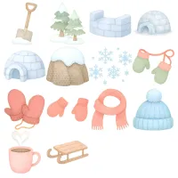 Winter Dinosaur Clipart PNG - Extended License – Image 3