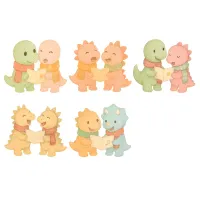 Christmas Dinosaur Caroling Clipart PNG - Personal Use License – Image 3