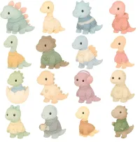 Cute Dinosaur Snuggle Clipart PNG - Extended License – Image 2