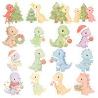 Christmas Dinosaur Sparkle Clipart PNG - Extended License – Image 3