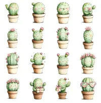 Cute Cactus Love Clipart PNG - Extended License – Image 3