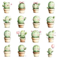 Cute Cactus Love Clipart PNG - Extended License – Image 2