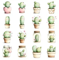 Cute Cactus Love Clipart PNG - Extended License – Image 4