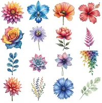Rainbow Garden Flower Clipart PNG - Commercial + PLR Use License – Image 2