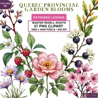 Quebec Floral Garden Clipart PNG - Extended License – Image 1