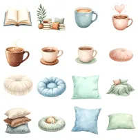 Cozy Reading Lifestyle Clipart PNG - Extended License – Image 3