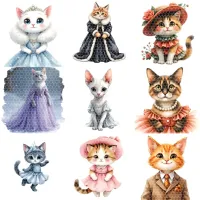 Fancy Cat Characters Clipart PNG - Extended License – Image 3