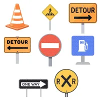 Road Safety Signs Clipart PNG - Personal Use License – Image 3