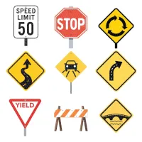 Road Safety Signs Clipart PNG - Personal Use License – Image 2