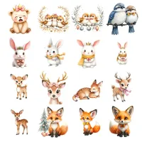 Woodland Christmas Animals Clipart PNG - Extended License – Image 2
