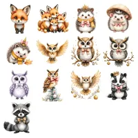 Woodland Christmas Animals Clipart PNG - Extended License – Image 3