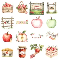 Rustic Apple Orchard Clipart PNG - Extended License – Image 2