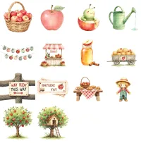 Rustic Apple Orchard Clipart PNG - Extended License – Image 3