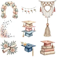 Graduation Sage Aesthetic Clipart PNG - Extended License – Image 4