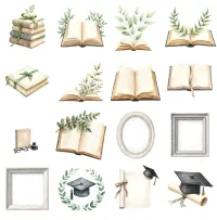 Academic Laurel Graduation Clipart PNG - Personal Use License – Image 3