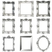Ornate Silver Frames Clipart PNG - Extended License – Image 5