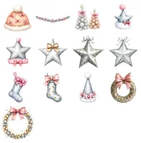 Silver Holiday Decor Clipart PNG - Extended License – Image 3