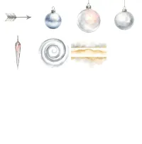 Minimal Silver Winter Clipart PNG - Extended License – Image 3
