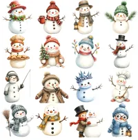 Winter Snowman Clipart PNG - Extended License – Image 2
