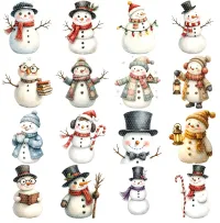 Winter Snowman Clipart PNG - Extended License – Image 3