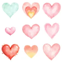 Pastel Hearts and Shapes Clipart PNG - Extended License – Image 3