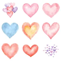 Pastel Hearts and Shapes Clipart PNG - Extended License – Image 2