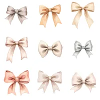 Neutral Bow and Stationery Clipart PNG - Extended License – Image 8