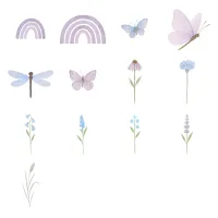 Pastel Butterfly and Floral Clipart PNG - Personal Use License – Image 2