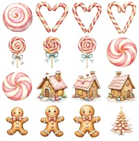Pink Candy Christmas Clipart PNG - Extended License – Image 2