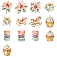 Pink Candy Christmas Clipart PNG - Extended License – Image 4