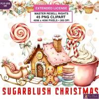 Pink Candy Christmas Clipart PNG - Extended License – Image 1
