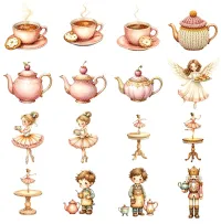 Whimsical Tea Party Clipart PNG - Extended License – Image 2