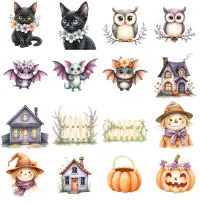 Cute Halloween Farm Clipart PNG - Extended License – Image 2