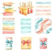 Beach Summer Accessories Clipart PNG - Extended License – Image 9