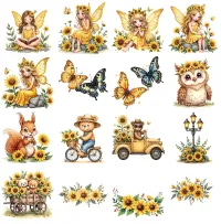 Sunflower Fairy Garden Clipart PNG - Extended License – Image 2