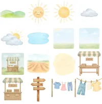 Kids Farm Homestead Clipart PNG - Extended License – Image 6
