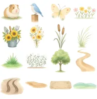 Kids Farm Homestead Clipart PNG - Extended License – Image 5