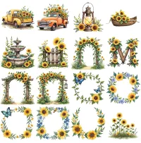 Sunflower Garden Vintage Clipart PNG - Extended License – Image 2