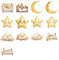 Cute Teddy Bear Sleep Clipart PNG - Extended License – Image 4