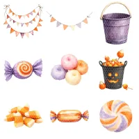Cute Halloween Candy Ghost Clipart PNG - Extended License – Image 3