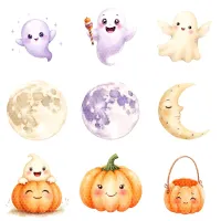 Cute Halloween Candy Ghost Clipart PNG - Extended License – Image 4